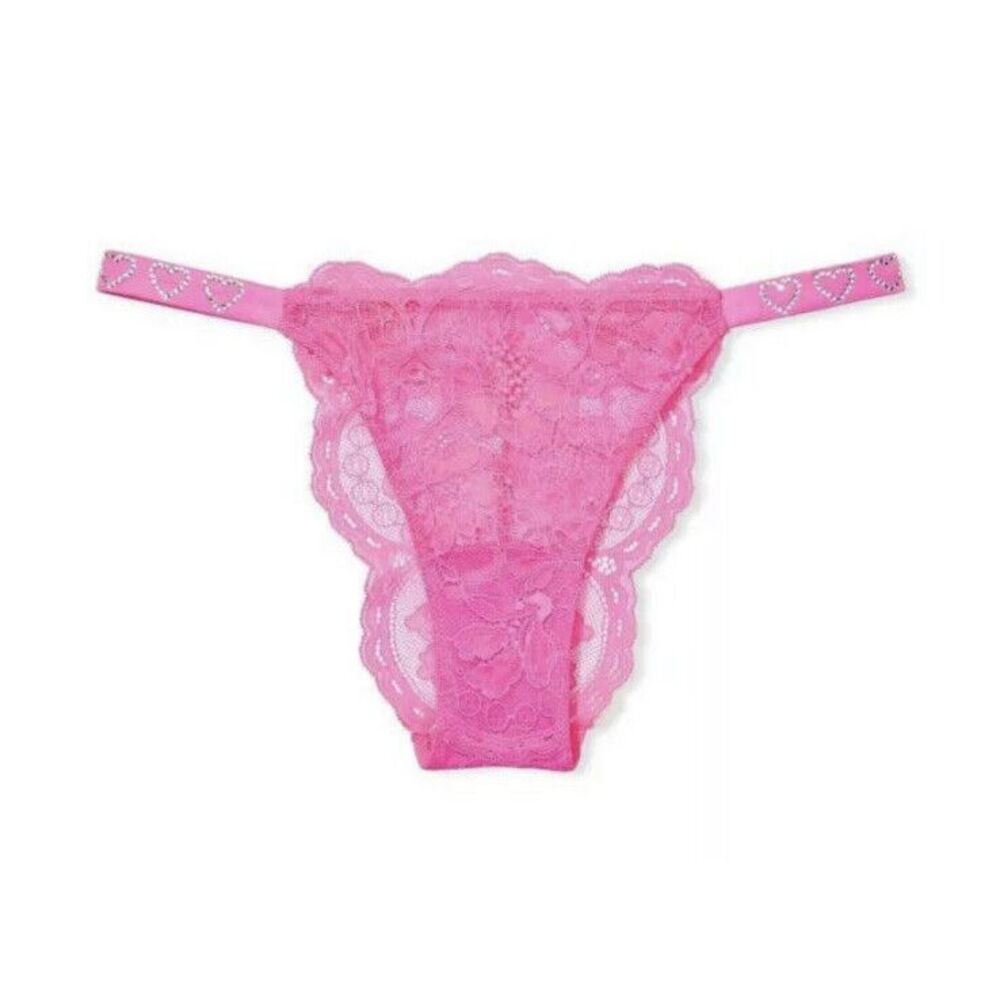 Victoria's Secret Very Sexy Heart‎ Shine Strap Lace Brazilian - Pink - Sz XL